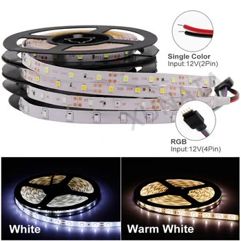 5公尺300顆LED燈條 2835 DC12V 60顆LED燈珠/公尺 家用燈條 紅藍綠黃色RGB LED燈條 柔性可裁切軟燈條 10 最佳銷售 12伏LED燈條 - №4