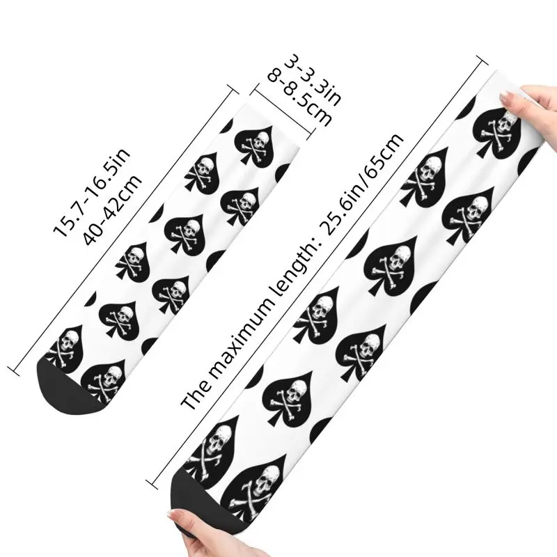 Neuheit Gedruckt Ace Of Spades Schädel Knochen Poker Socken für Frauen Männer Stretchy Sommer Herbst Winter Crew Socken