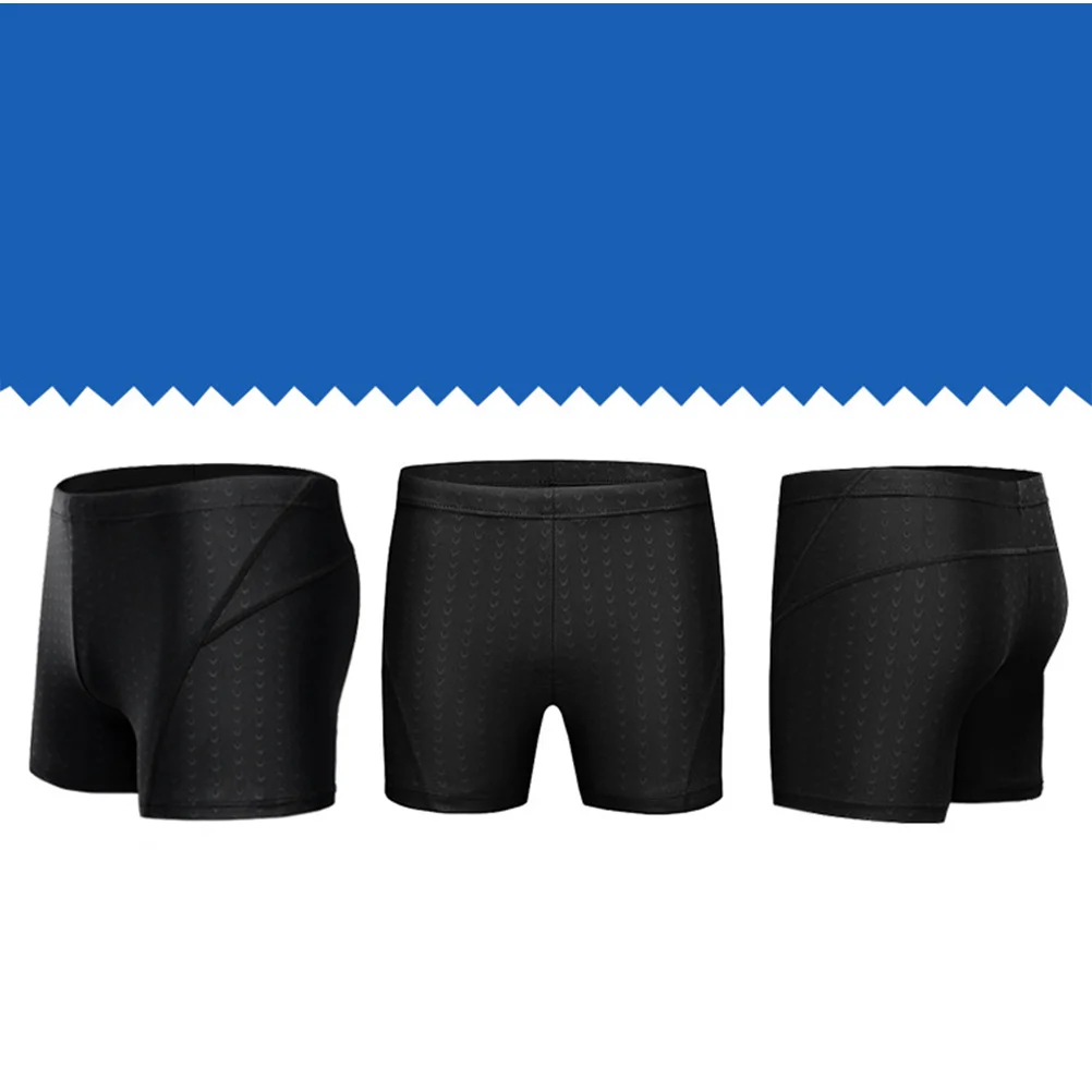 

Waterproof Swimming Trunks for Men High Elastic Nylon Spandex Swimwear Set with Swimming Hat Fast Dry Breathable Lightweight
