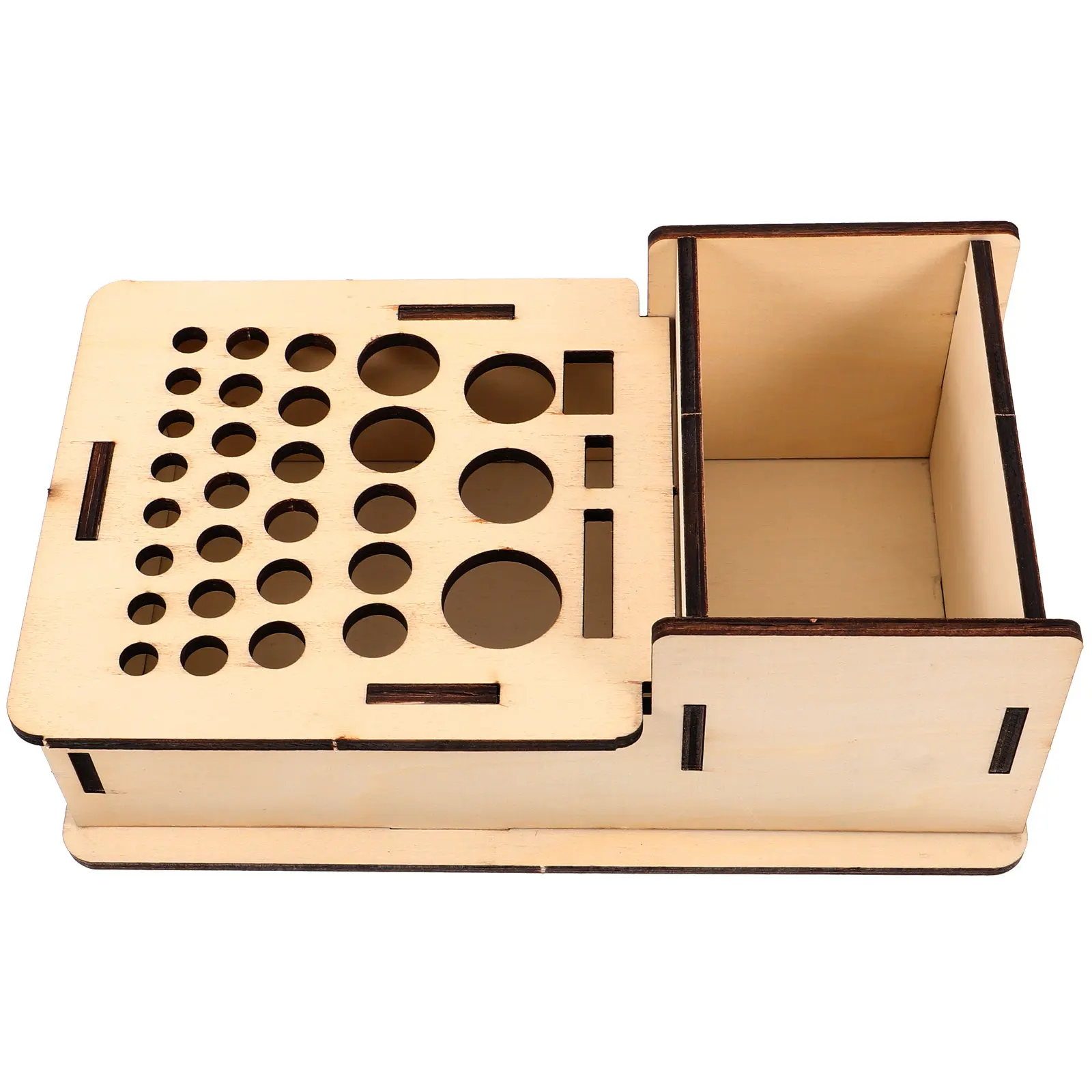 

Многофункциональная деревянная подставка для инструментов с несколькими отверстиями, практичный органайзер для хранения инструментов для работы с кожей, моделирования и рисования