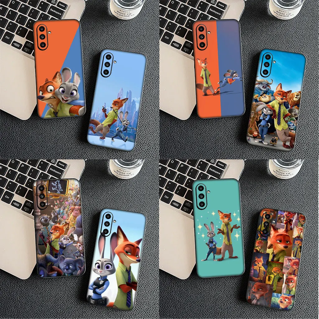Чехол для телефона Samsung Galaxy S25 S24 S23 Fe Ultra Plus S7 Edge A13 A15 A05 A06 A16 Zootopia Judy Nick Zootropolis