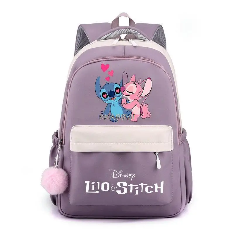 Mochila impermeável para meninas adolescentes, bolsa de escola feminina, bolsa de estudante fofa, moda, Lilo e Stitch, mochila de viagem