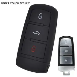 Silicone Rubber Key Cover Case Fob For VOLKSWAGEN CC VW Passat B6 3C B7 3 Buttons Skin Holder Protector Remote Car Skin Styling