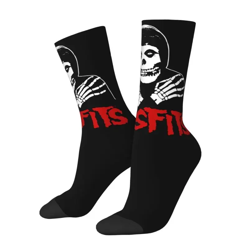 Funny Heavy Music Misfits Skull Socks Women Men Warm 3D Print Punk Rock Football Sports Socks