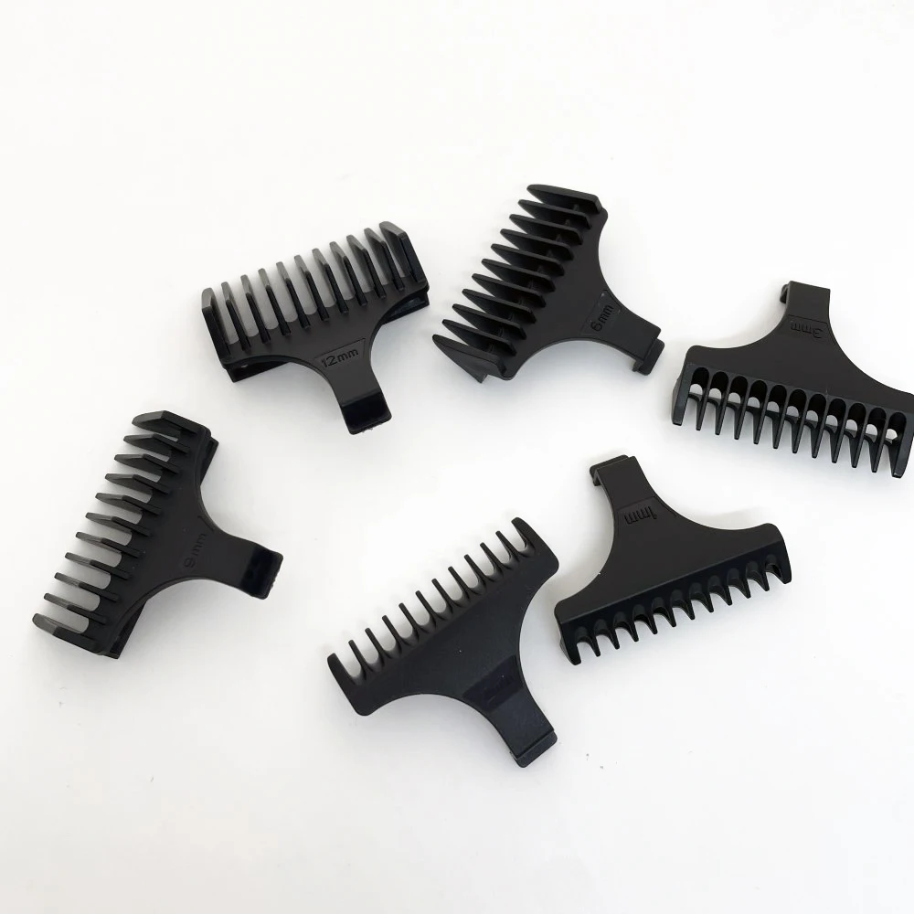6Pcs/Set Kemei Original KM-9163 Hair Clipper Limit Comb Guide Attachment Size Barber Replacement 1/2/3/6/9/12mm