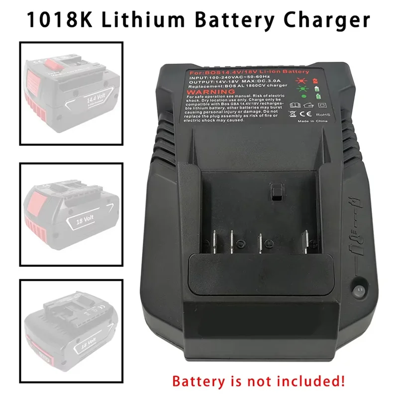 

N82R 18V 14.4V Lithium Battery Charger Charger Forbosch Forbat609 BAT609G BAT618 BAT618G BAT614 US Plug