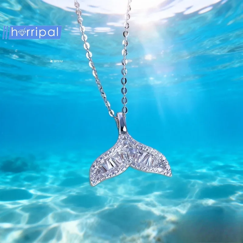 

S925 Pure Silver Fish Tail Necklace for Women - Light Luxury Niche High-end Stylish Exquisite Versatile Elegant Collar Chain