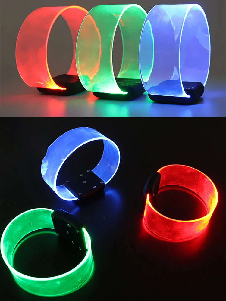 3/2pcs LED Luminous Bracelet Battery Light-emitting Wristbands Outdoor Sports Armband Glow Luminous Party Decor Supplies