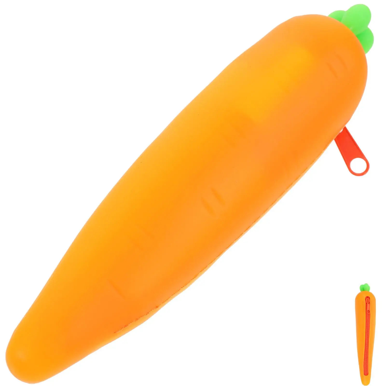 

Carrot Shaped Pencil Case Lightweight Silica Gel Bag School Supplies Organizer Gift For Students Stationery Pouch Creative