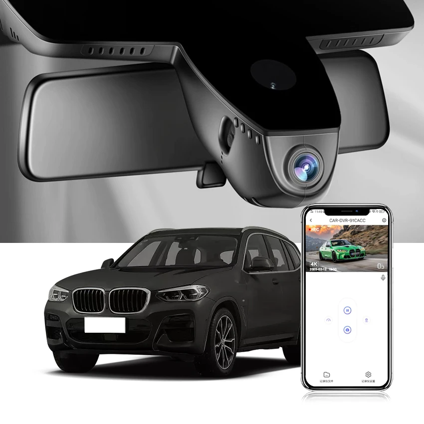 4K Dash Cam for BMW X3/iX3/X3M G01 2018-2024, UHD Car Camera, Loop Recording, Easy Install, WDR, Built-in WiFi