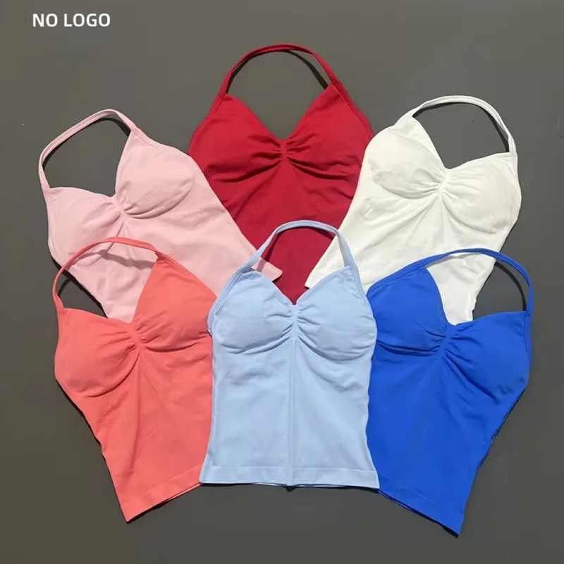 

HISTELLO Impact Longline Strappy Top Women Sports Yoga Vest Activewear Fitness Crop Top Open Back Workout Gym Halter top