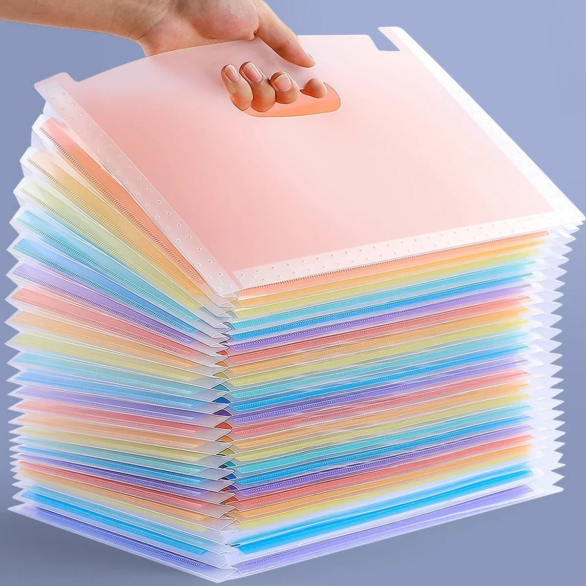 1 Pc A4 Rainbow Color Multi Layer Vertical Storage File Holder 25 Layers File Folders School Office Paper Storage Bags Supplies