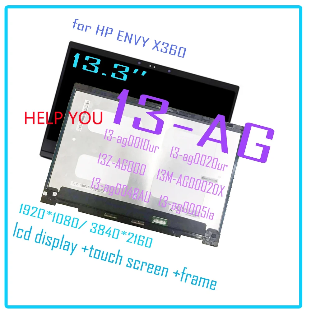 1PCS13.3’’ For HP ENVY X360 13-AG LCD Display Touch Screen Digitizer Assembly 13Z-AG000 13M-AG0002DX 13-ag0048AU 13-ag0005la LCD