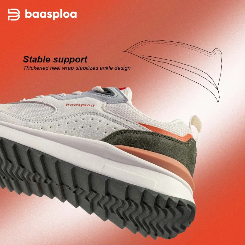 Baasploa Frauen Sport Schuhe 2025, Mesh Atmungsaktive Casual Turnschuhe Frauen Frühjahr Neue Ankunft Marke Komfort Wanderschuhe Outdoor