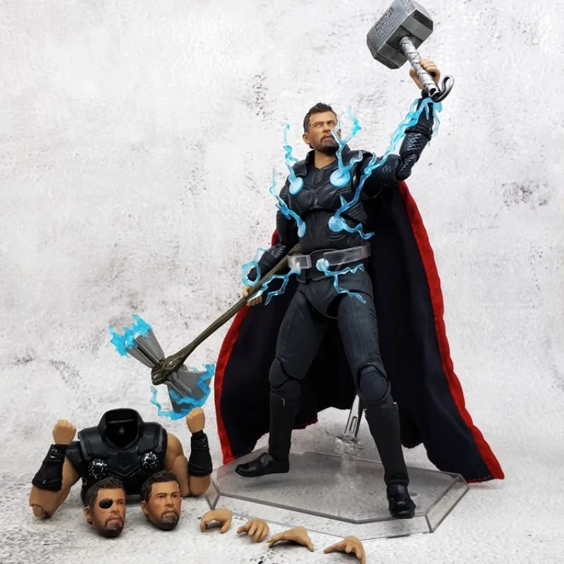 Marvel Thor Spiderman Capitão América Thanos infantil legal animado boneca conjunta móvel modelo coleção figura comemorativa