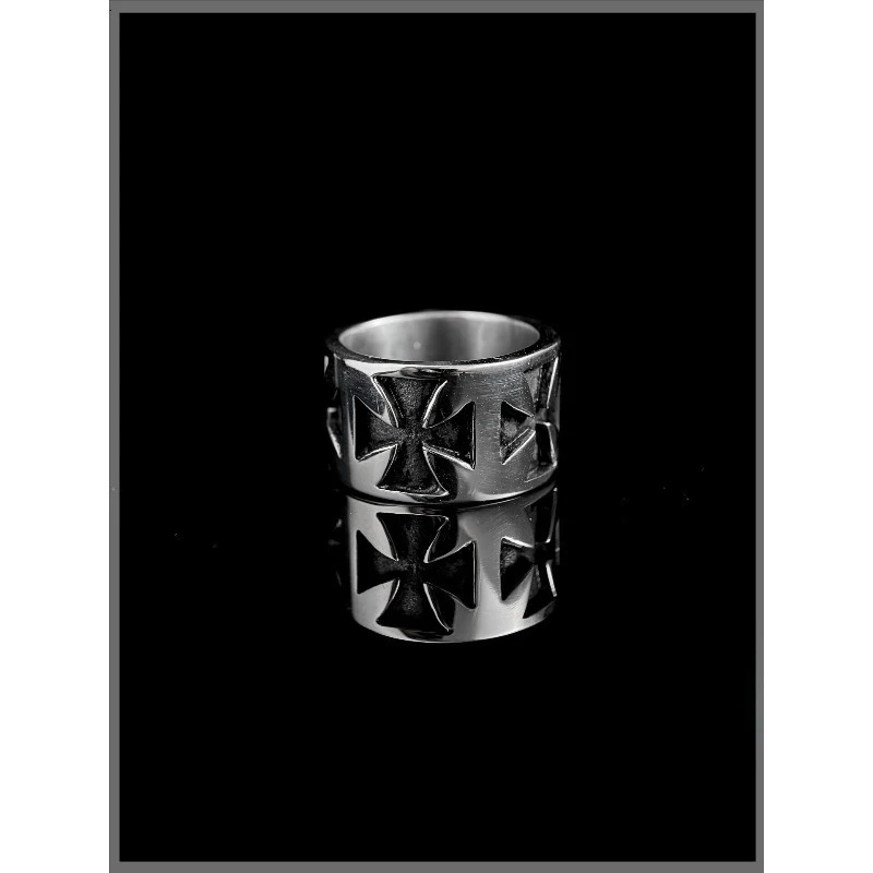 Retro Ring Cross Titanium Steel Ring Niche European and American Punk Goth Retro Ring Boys American Tail