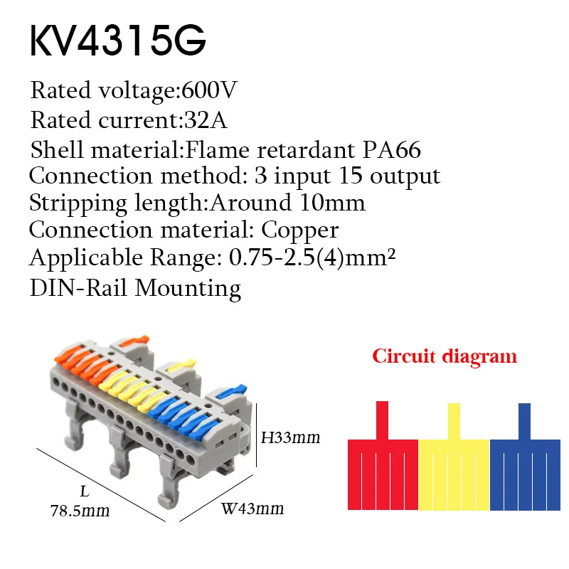 1PC Wire Connector Electric Universal Quick Conductor Splitter Push-in LED Cable Terminal Blocks Mountable Rail Junction Box