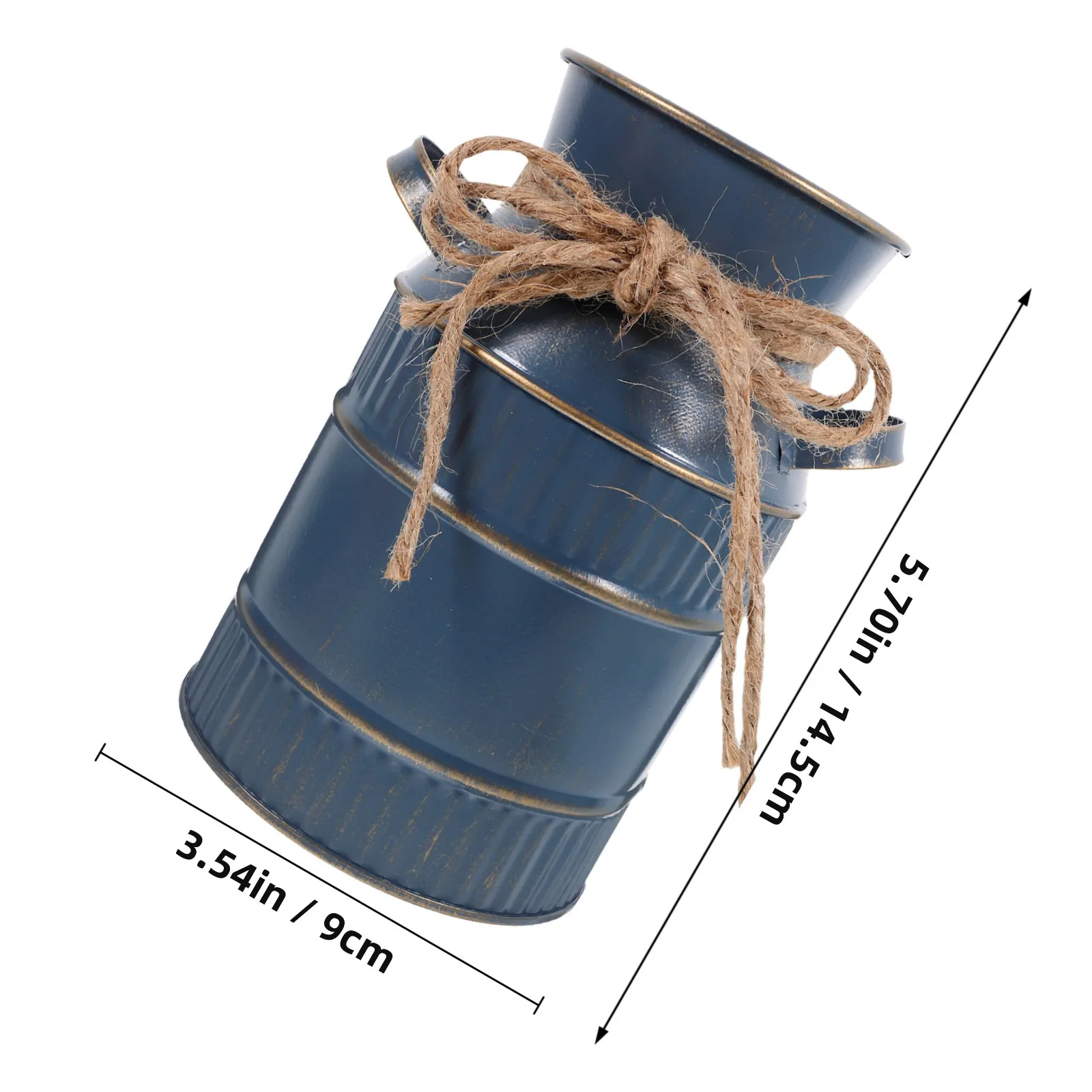 Vintage Style Iron Flower Bucket Strong Metal Flower Vase Decorative Planter Bucket for Living Room Office Wedding Decoration
