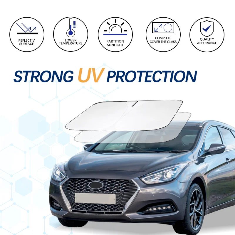 

Windshield Sun Shade For Hyundai i40 Sunshade Sun Visor Protector Foldable Blocks UV Rays Keep Your Car Cooler