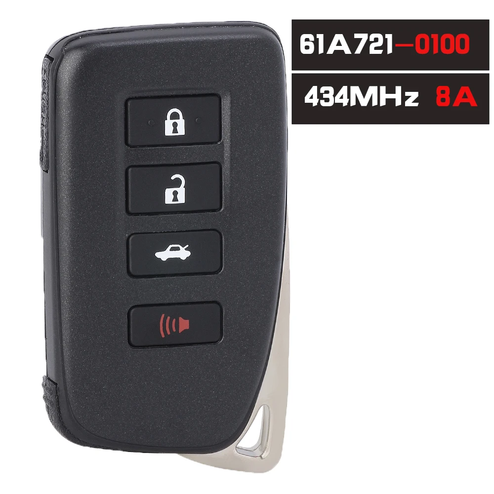 

KEYECU Board ID : 61A721-0100, FCCID: BC4EQ 4 Button Smart Remote Key Fob Replacement Key With 434MHZ 8A Chip for Lexus