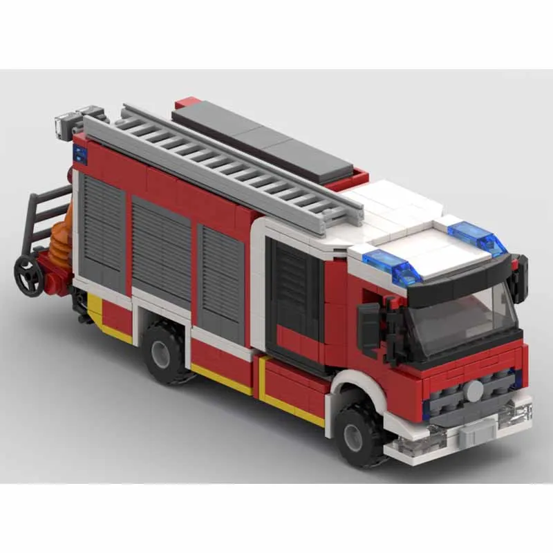 MOC-125971 Building Block Fire Truck Series City Fire Rescue Truck 860PCS Children's Birthday Gift Christmas Toys Gift