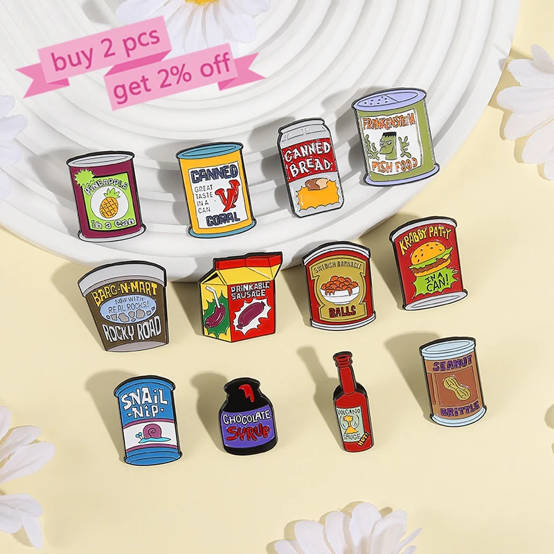 Delicious Snacks Enamel Pins Custom Potato Chips Burger Sausage Brooches Lapel Badges Clothes Funny Jewelry Gift for Friends