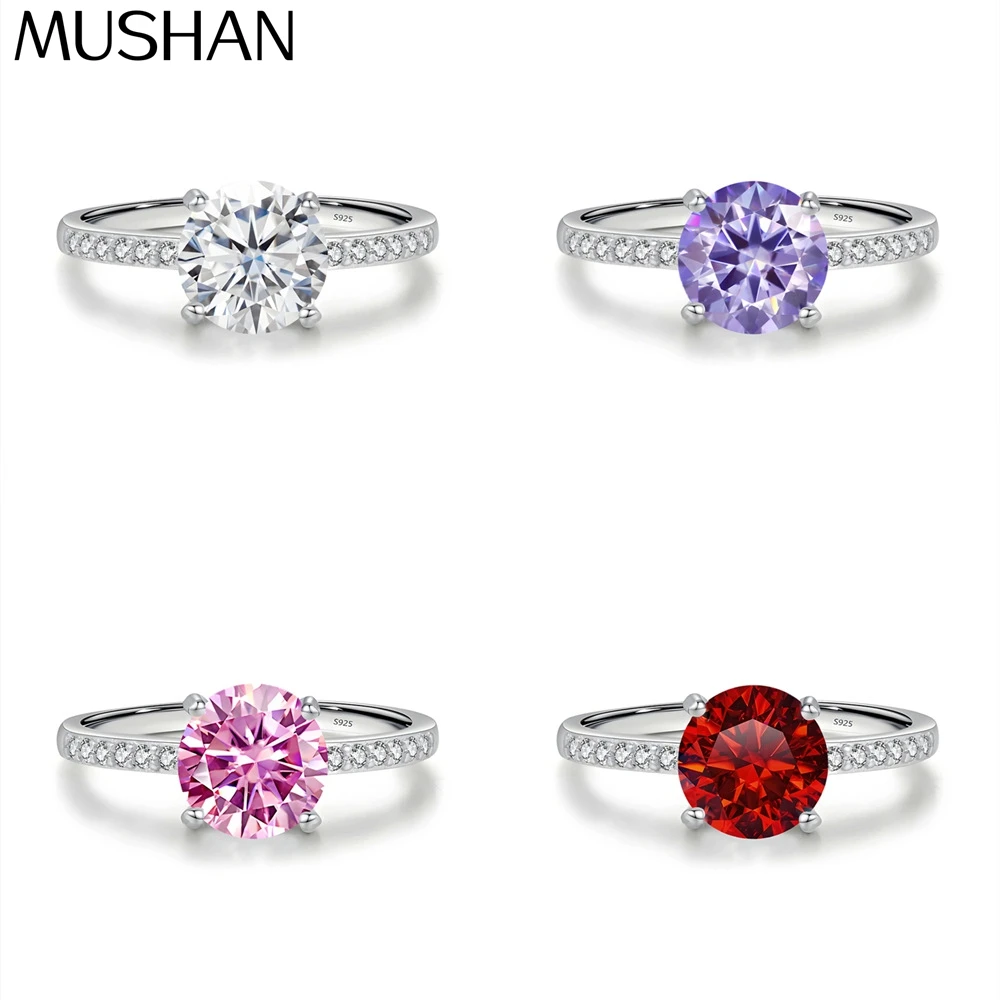 

MuShan Jewelry 925 Sterling Silver Ring Wedding Band High Carbon Diamond Vintage Style Modern Style Women Rings Fine Jewelry