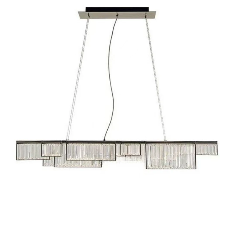 Modern rectangular lamp, chandelier in restaurant villa hotel model room