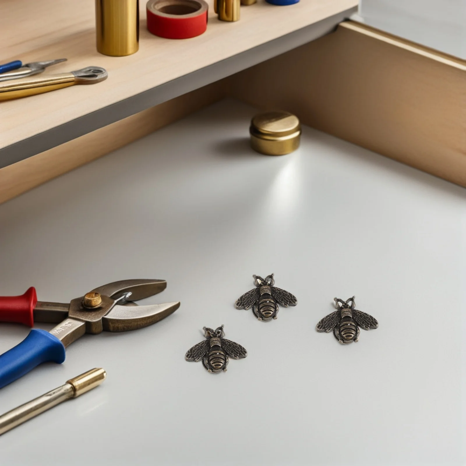 

20Pcs Bee Shape Vintage Cabinet Knobs Decorative Drawer Pulls for Wardrobe Dresser Cupboard Furniture Bee Shape Cabinet Knob