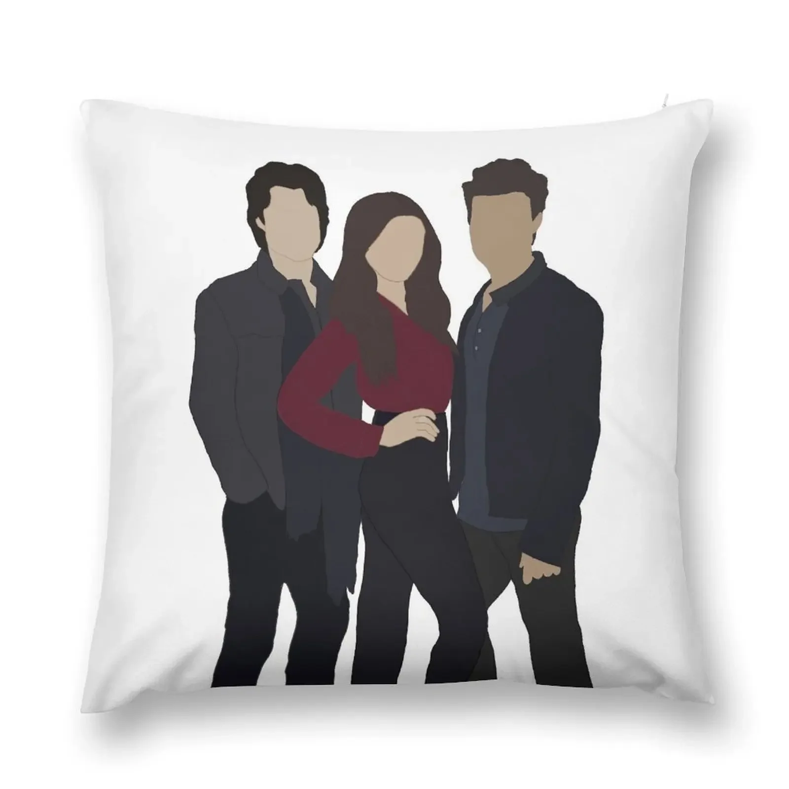 

Tvd cast Damon Stefan and Elena Throw Pillow Room decorating items Decorative Cushions pillow