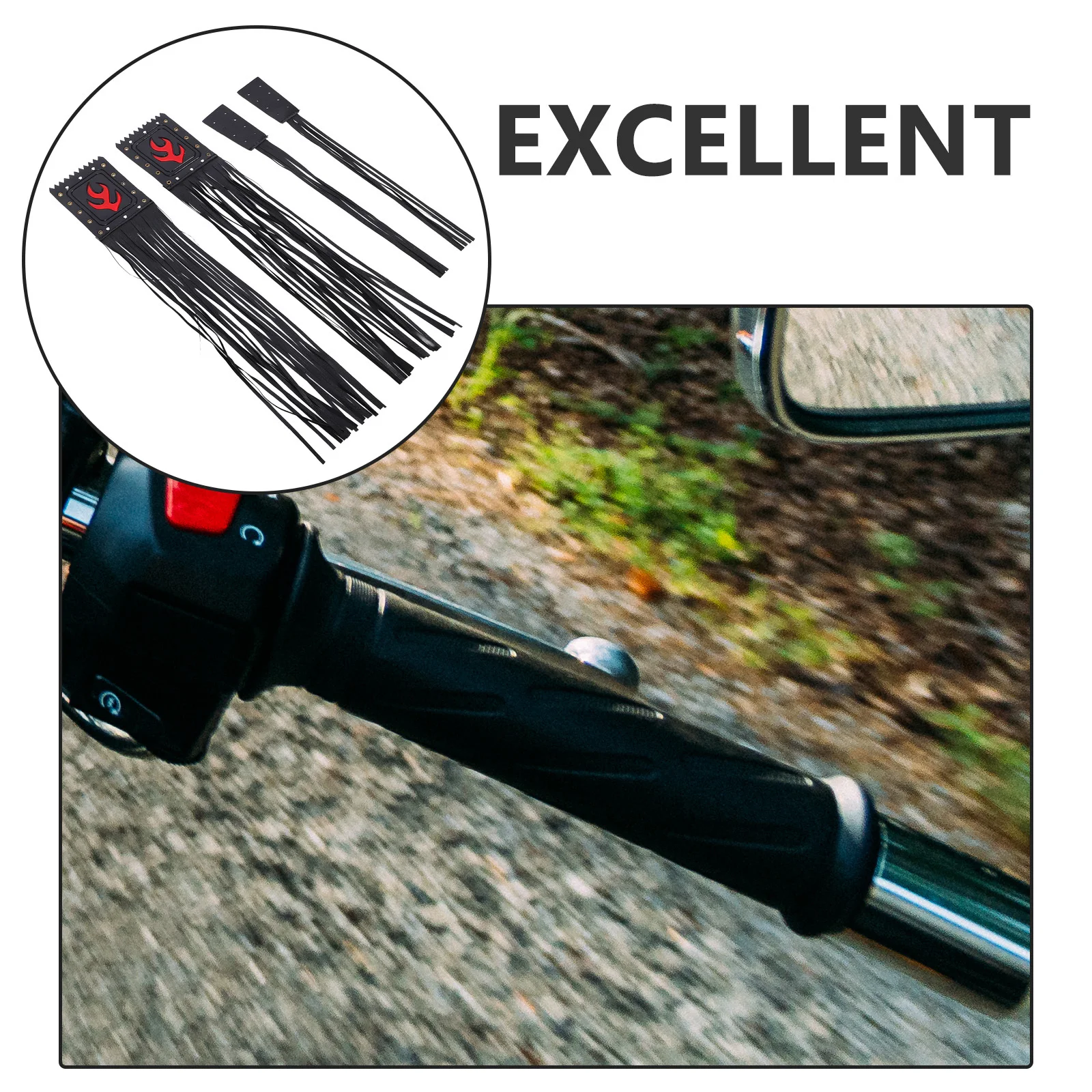

2Pcs Motorcycle Handlebar Tassels Streamers Retro Style Grip Covers Weather Resistant Motorcycle Accessories