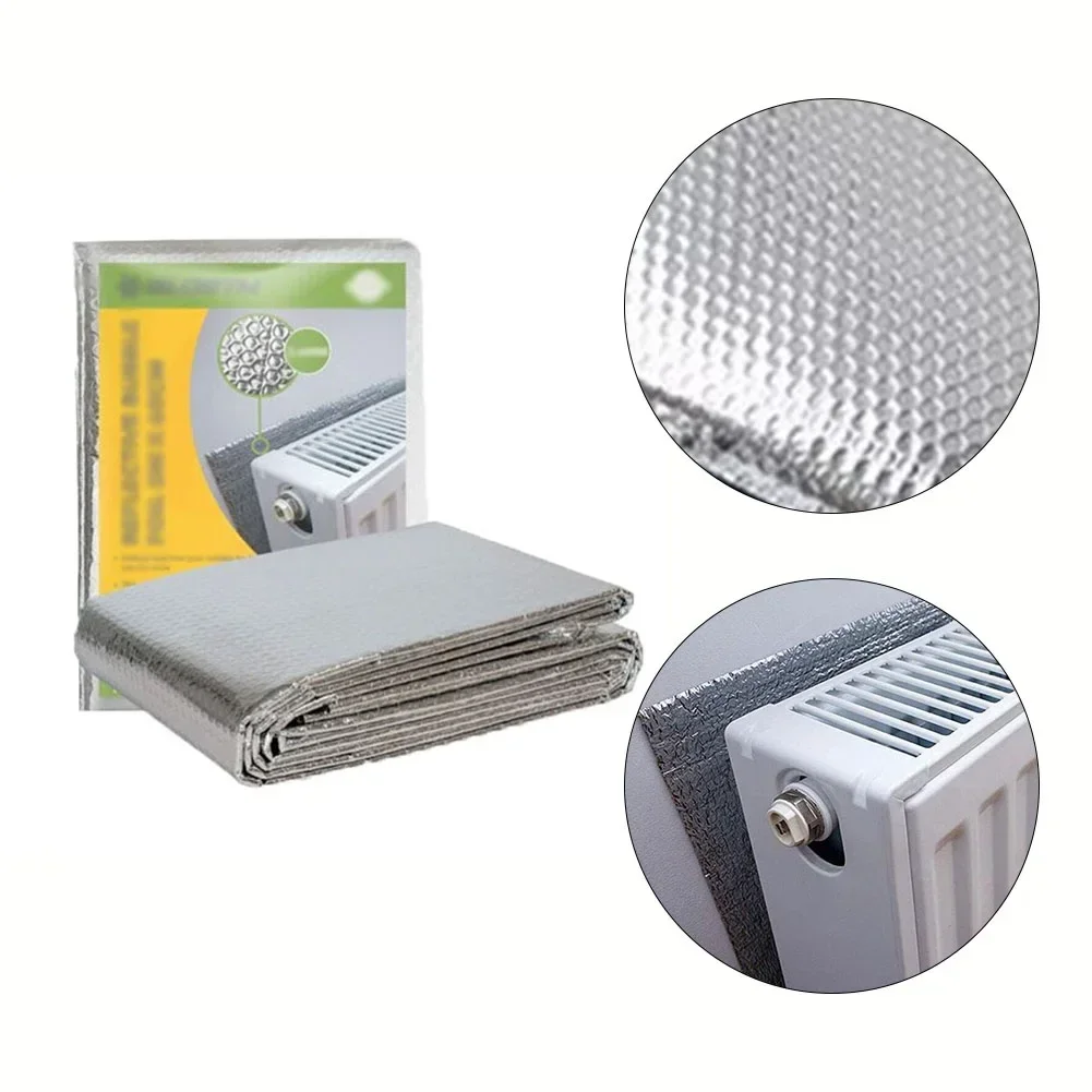 Indoor Insulation Double-sided Aluminum Foil Bubble Insulation Sheet Radiator Heat Reflector Back Foil Heat Reflective 5M Heat