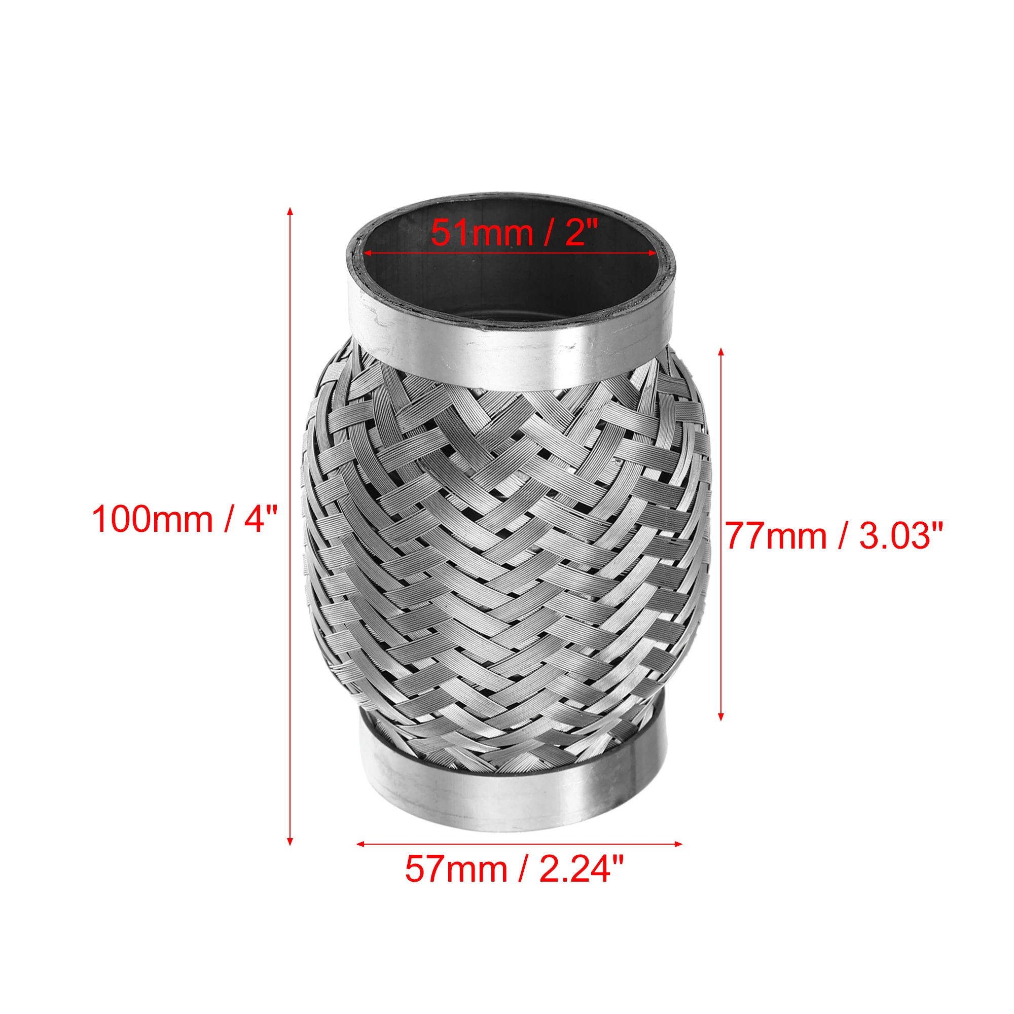 X AUTOHAUX Tuyau D'Échappement Silicone Flexible Rouge 51 Mm × 1 M – Résistant Chaleur Jusqu'à 250 °C