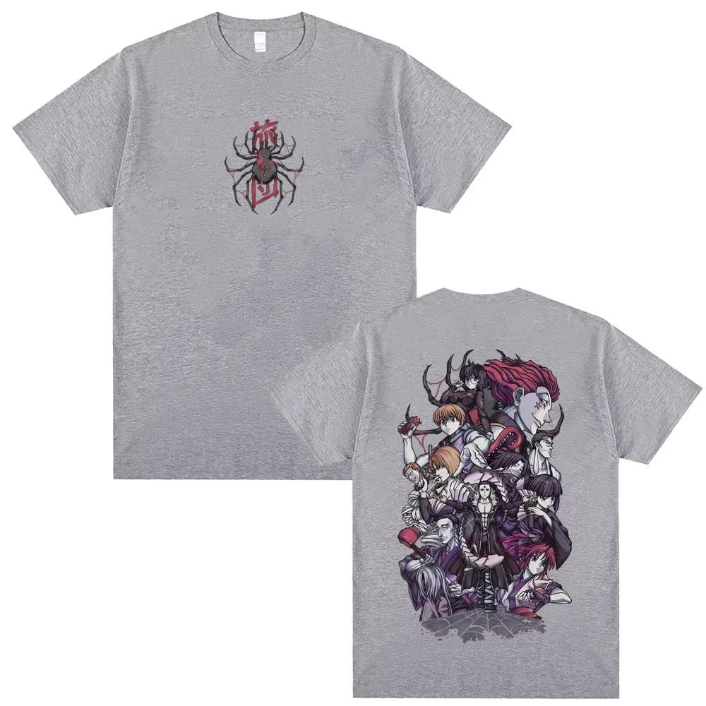 أنيمي هنتر X هنتر فانتوم فرقة العنكبوت الجرافيك تي شيرت الرجال النساء عادية القطن Vintage التي شيرت رجل موضة المتضخم تي شيرت