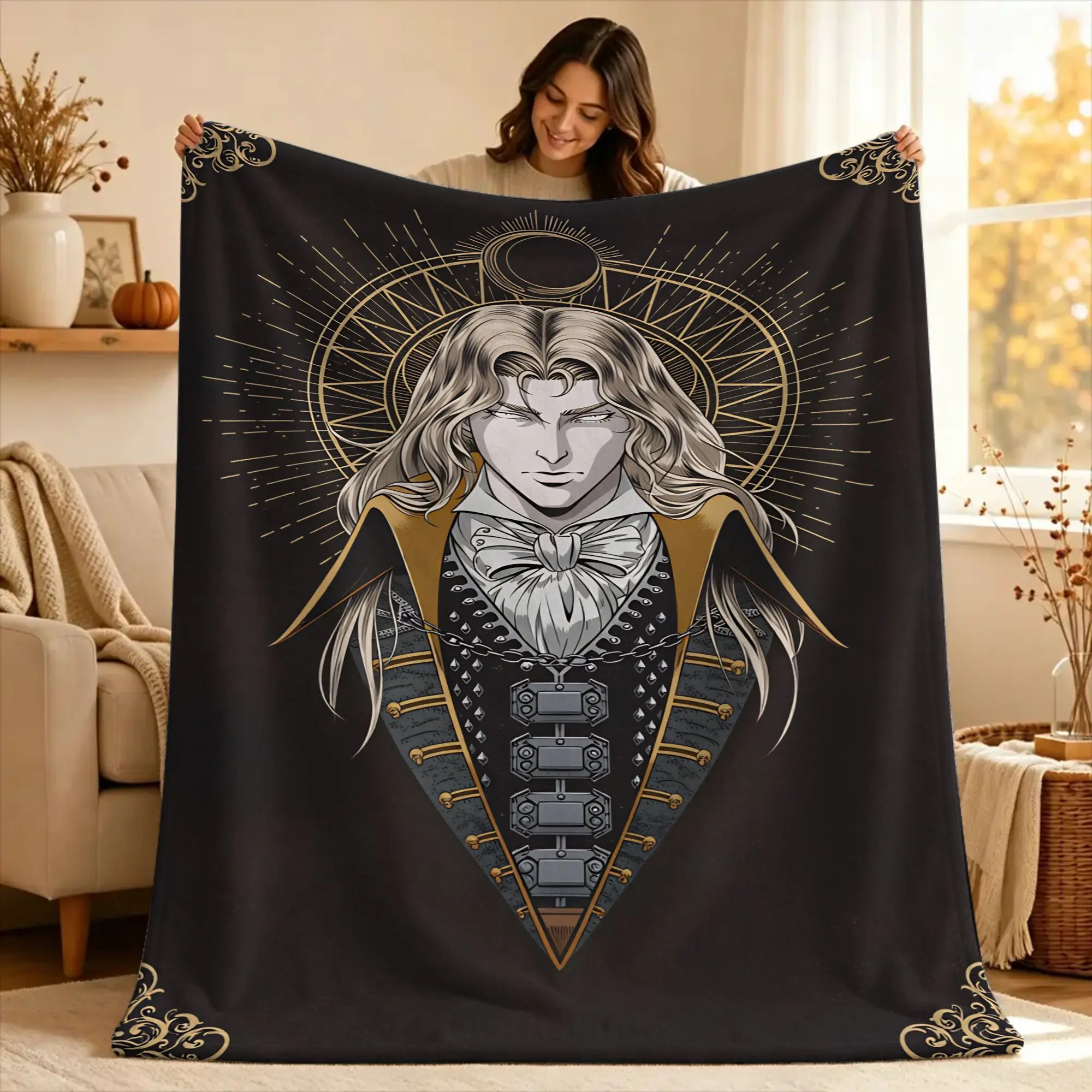 C-Castlevania Alucard Blanket  Travel Flannel Throw Blanket For Couch Bed Warm Custom Quality Bedspread Gift Idea