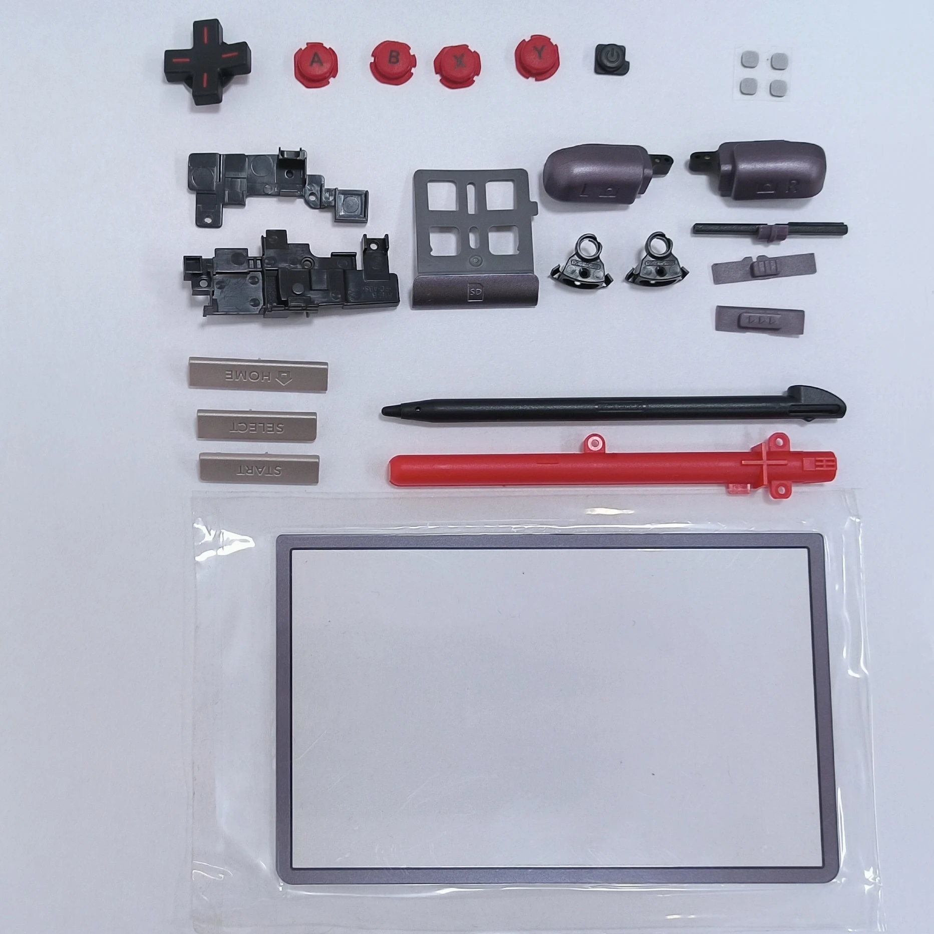 Accessori grigi originali in edizione limitata Pulsanti Tasti per apparecchiature da gioco compatibili con console Nintend 3DS XL LL