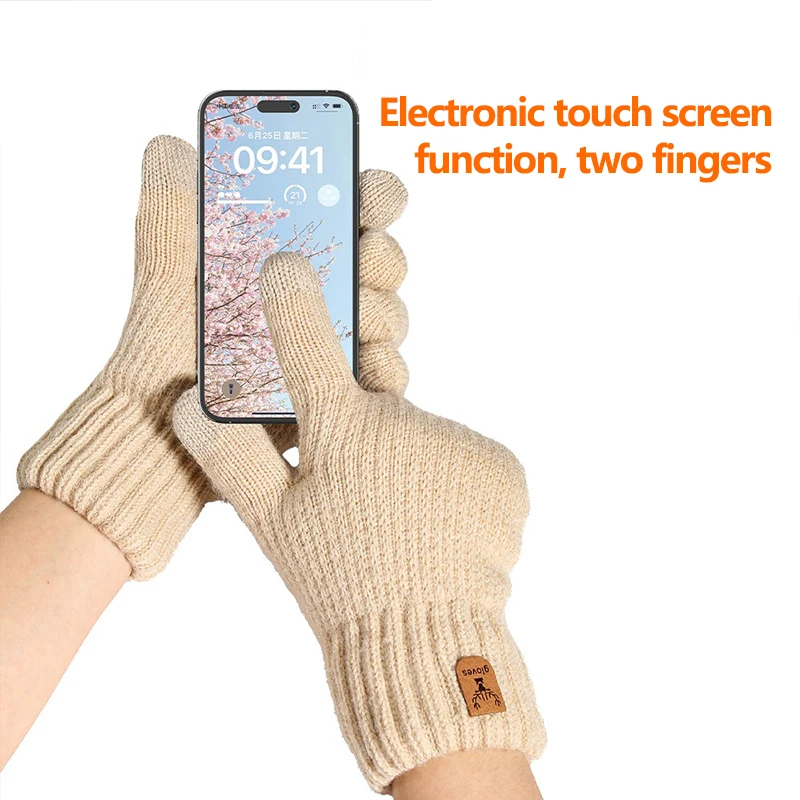 

Женские термоперчатки с сенсорным экраном – вязаные, на флисовой подкладке, мягкие и теплые, для зимы, для активного отдыха, езды на велосипеде и поездок на работу, осень-зима