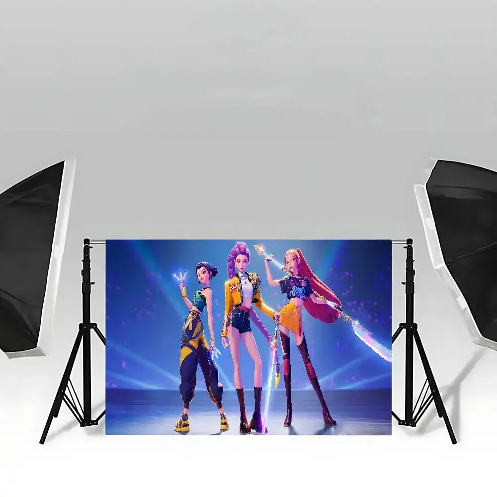 

KPop Devil Hunter Printed Tapestry Korean Anime Printed Tapestry Dormitory Tapestry Home Furnishings Dormitory Tapestry