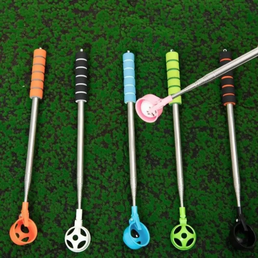 

Extendable Telescopic Golf Ball Retriever Adjustable Non-Slip Handle Stainless Ball Grabber Two-Sided Anti-drop Rope