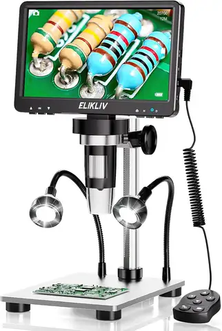 Elikliv EDM9 7'' LCD Digital Microscope 1200X 1080P Coin 10 LED Lights Microscope  Usb Microscope Electronics  microscope