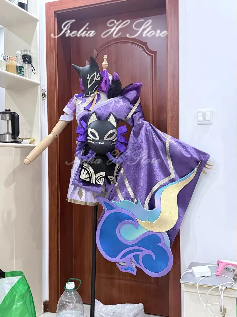 

Irelia H Store LOL Ahri Косплей Костюм для женщин кимоно темное платье женский индивидуальный размер