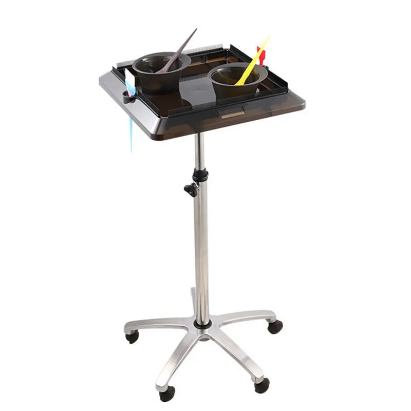 Adjustable Height Salon Tray Cart With Wheels Salon Rolling Tray Removable Hair Extension Tool Tray For Hairdressers Barber Tool