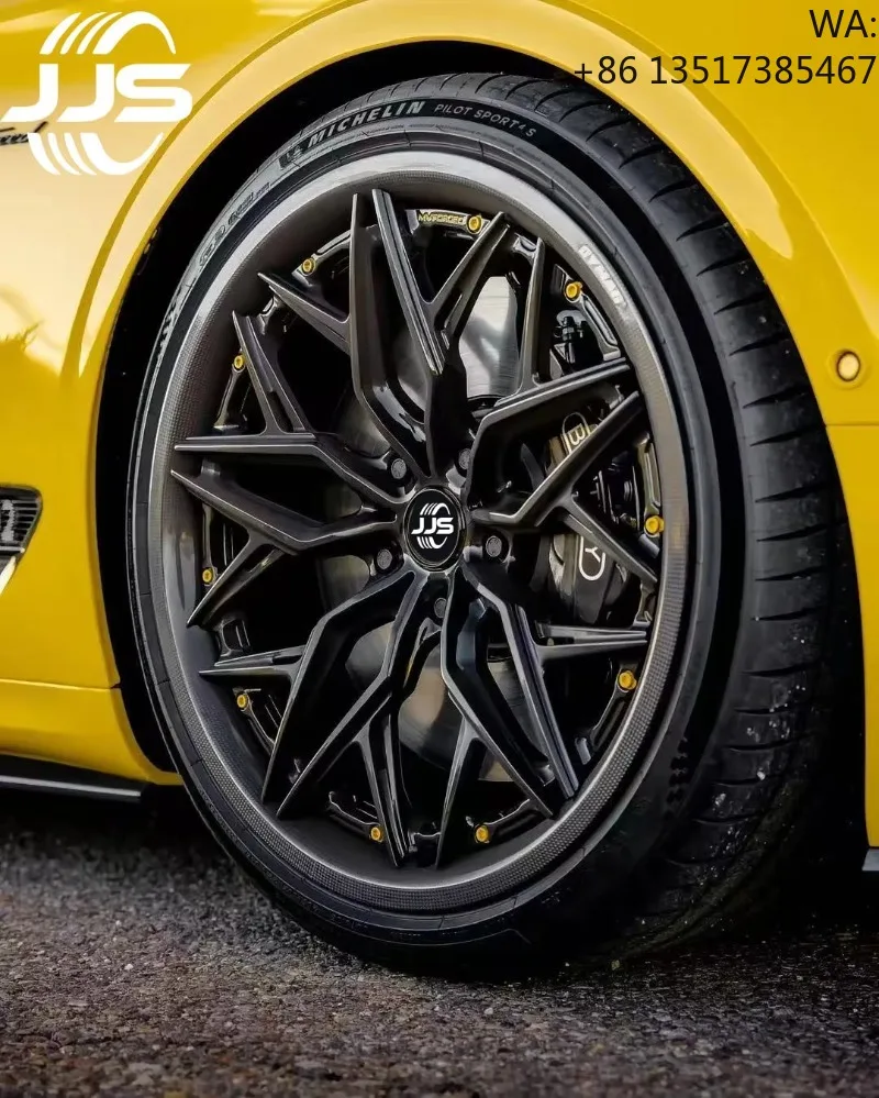 Forged Two Piece Black Five Spoke 5x112 5x120 5x1143 Wheels 18 19 21 22 24 26 20 Inch Rims for Ferrari Benz bmw Wheel E90