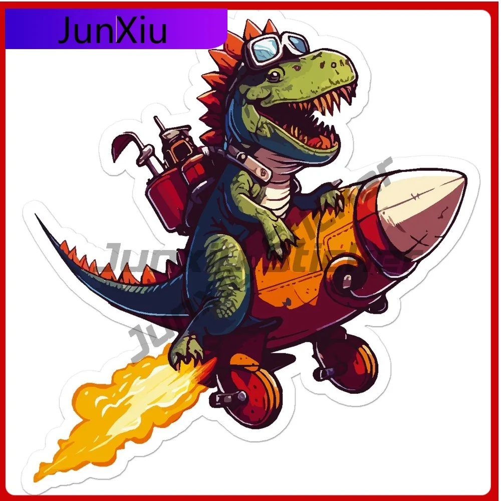 

Dinosaur On Rocket Unique Must Have Scratch Resistant Aesthetic Motorcycle Decal Accessory Waterproof Vinyl Car Laptop Window