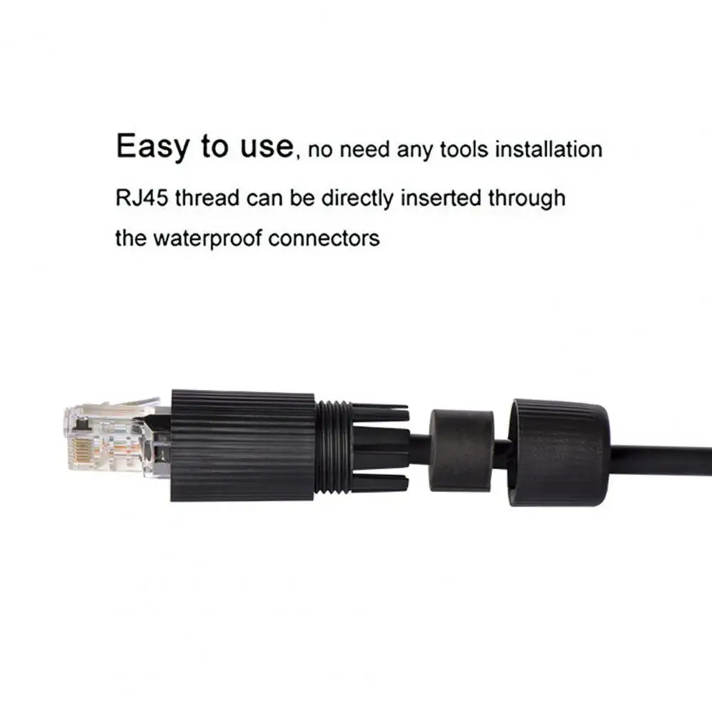 Network Cable Connector Gold-plated Plug Play Waterproof Female to Female RJ45 Connector LAN Splitter Transfer Head Adapter