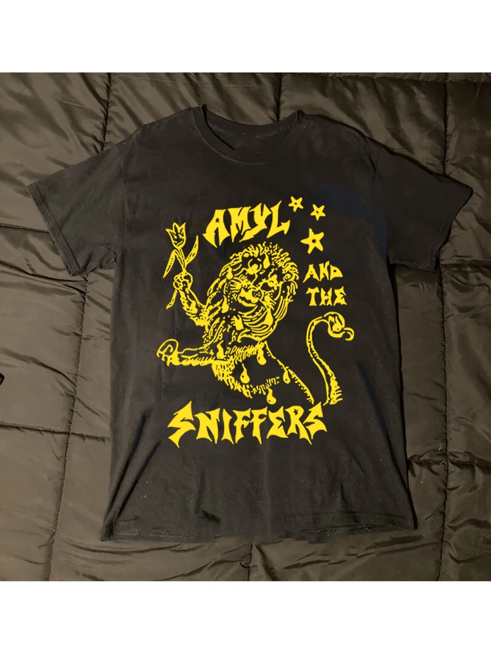 Camiseta estampada para hombre, talla S-4XL, color negro, con estampado de león amarillo Amir y Sniffer, regalo perfecto