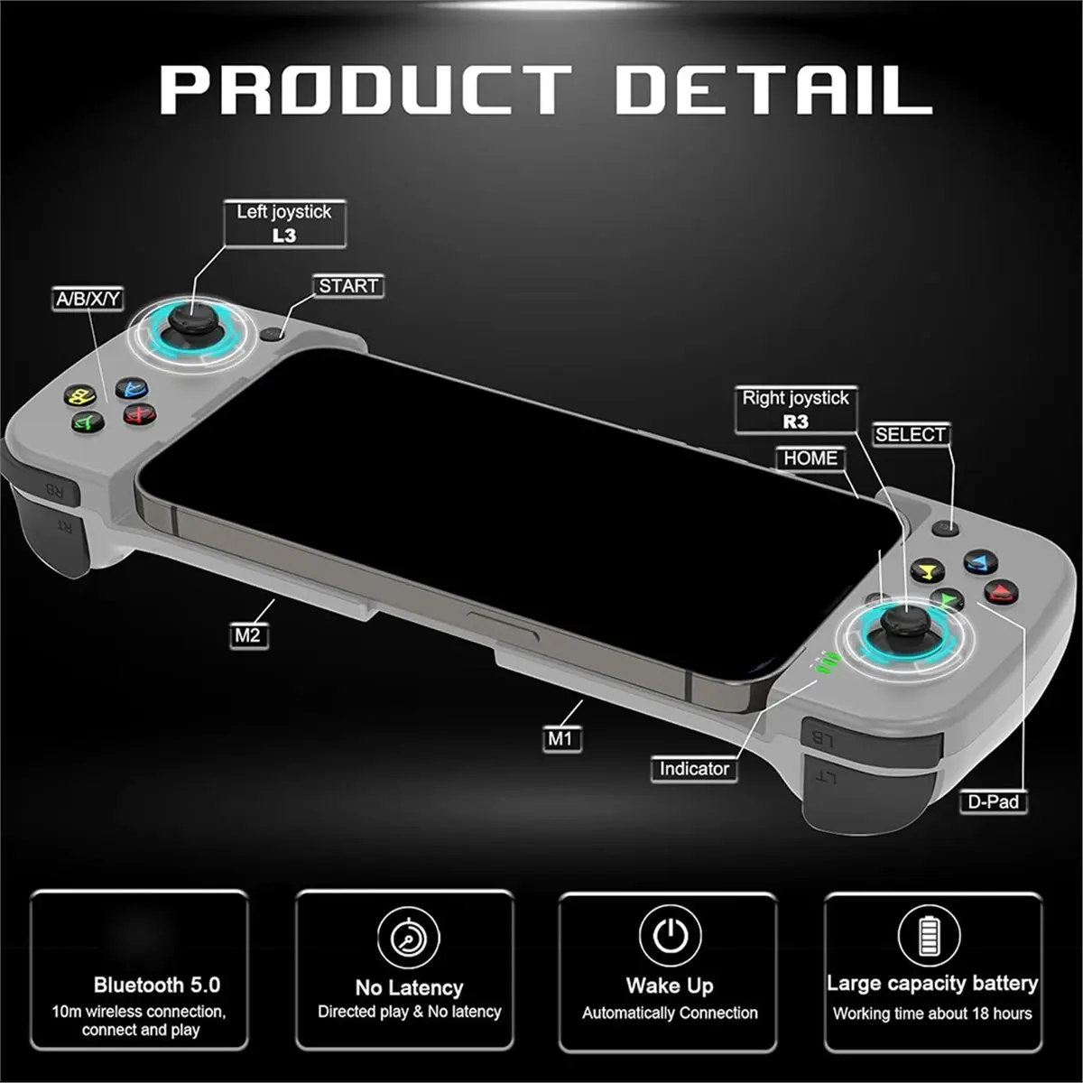 

D3 Выдвижной геймпад 3D Джойстик Bluetooth Геймпад для мобильного телефона Геймпад для сотового телефона для IOS/Android