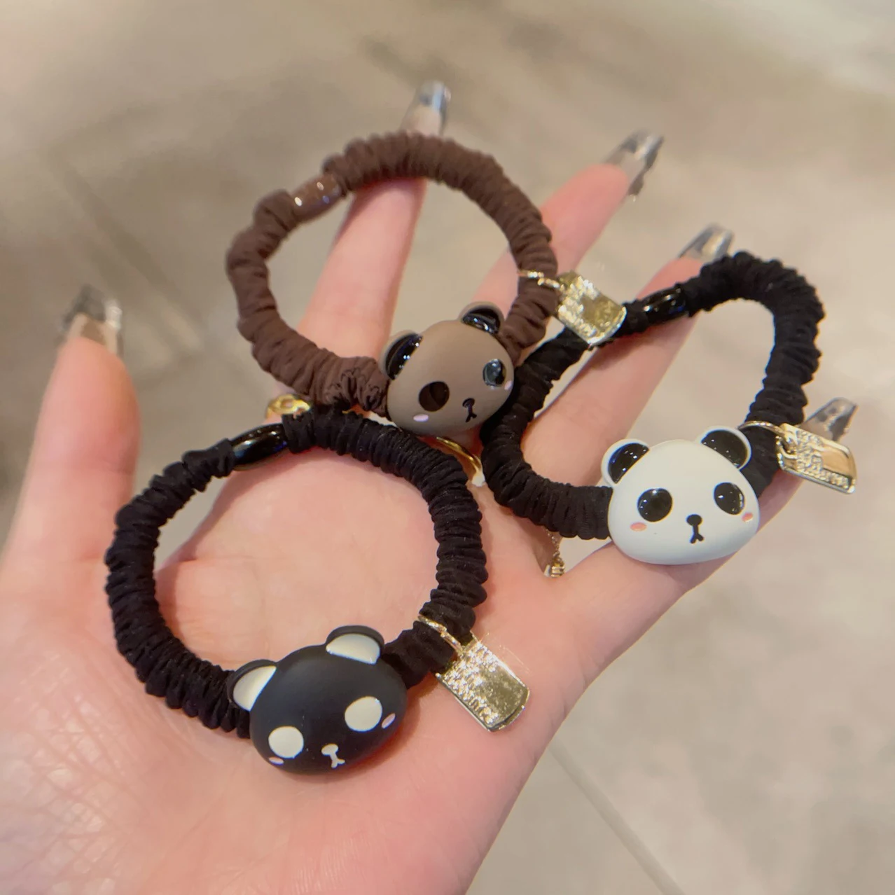 Cute Animal Rabbit HairRope Luxury Rhinestone Elastic Rubber Band Headrope for Women Gils High Ponytail Hair Accessories Gifts