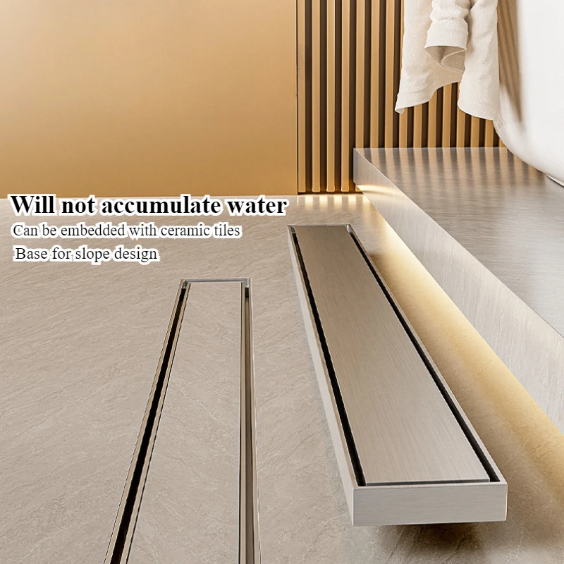 

Bathroom gray floor drain can be inlaid with tiles, and 2.5mm thickened 304 stainless steel deodorant floor drain