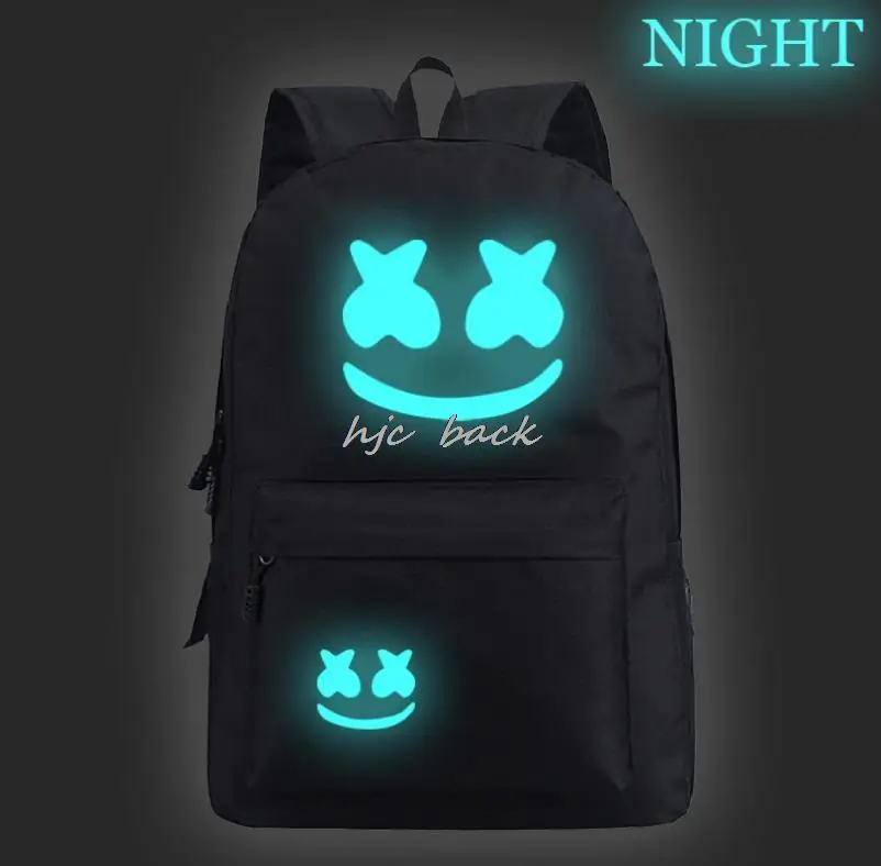 Luminous Backpack DJ Marshmello Travel Book Boys Girls School Bags Casual Backpack Laptop Mochila Birthday Gift